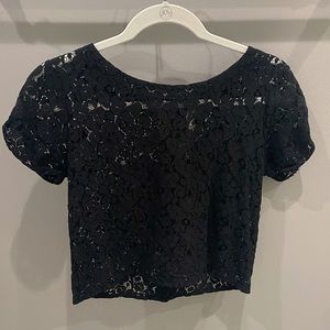Frenchi Black small eyelet top
